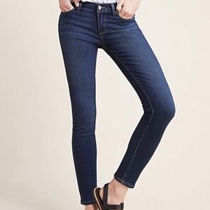Paige Denim Midrise Dark Wash Skinny Jeans